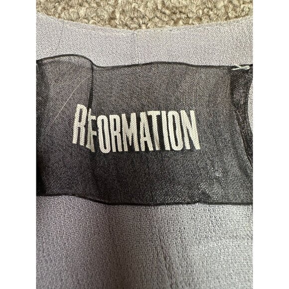 Reformation Naveen Button-Front Dress Periwinkle Blue Wedding Viscose Size 4 - Picture 4 of 8